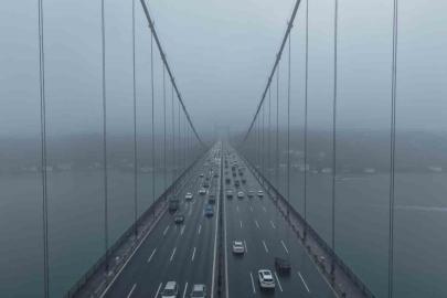 15 Temmuz Şehitler Köprüsü’nde havadan sis manzarası