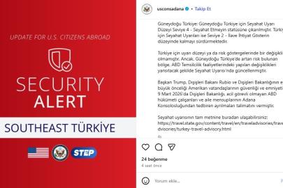ABD, Adana Konsolosluğu’ndaki zorunlu olmayan personeli tahliye ediyor