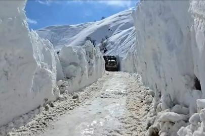 Aktoprak yolundaki çığ temizlendi