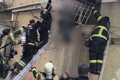 Berber dükkanında çıkan yangında mahsur kalan çırak kurtarıldı