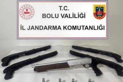 Bolu’da ruhsatsız 5 av tüfeği ele geçirildi