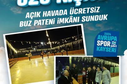 Büyükşehir’in açık hava buz pateni pisti bayramda 2 bin 820 kişiye hizmet verdi
