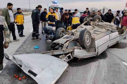 Çorum’da otomobil takla attı: 3 yaralı