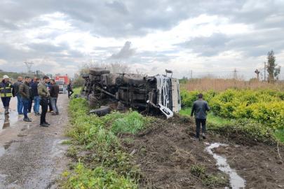 Devrilen tankerden litrelerce akaryakıt portakal bahçesine aktı