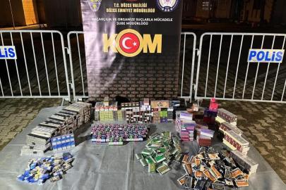 Düzce’de çok sayıda kaçak elektronik sigara tütünü ele geçirildi