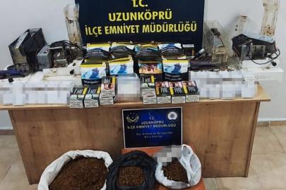 Edirne’de kaçak tütün ve makaron operasyonu