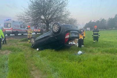 Edirne’de takla atan otomobilin genç sürücüsü hayatını kaybetti