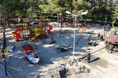 Ertuğrulgazi Türbesi içerisindeki park alanında çalışmalar hız kazandı