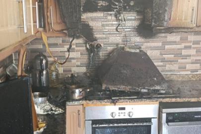 Evin mutfağında çıkan yangın söndürüldü