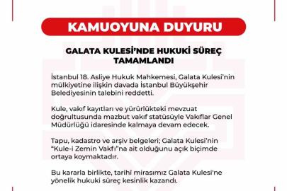 Galata Kulesi davasında mahkemeden İBB’ye ret kararı