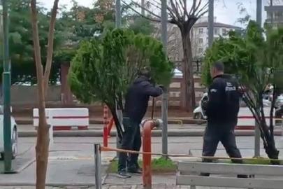 Hastane bahçesindeki madde bağımlısı görenleri korkuttu