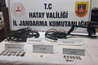 Hatay’da sikke ve yüzük ele geçirildi