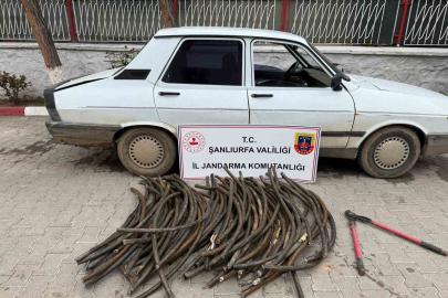 Kablo hırsızı suçüstü yakalandı