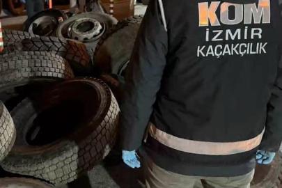 Kamyonet lastiğine gizlenmiş 3 milyon liralık kaçak sigara ele geçirildi