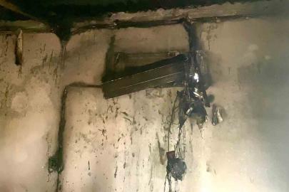 Klimadan çıkan yangın ekiplerin müdahalesiyle söndürüldü