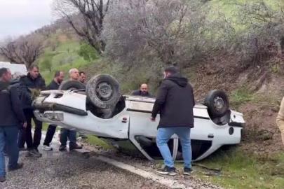 Kontrolden çıkan otomobil takla attı
