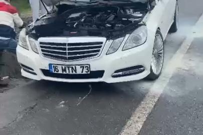 Lüks otomobil küle dönmeden söndürüldü