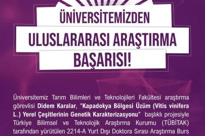 Niğde Ömer Halisdemir Üniversitesi’nden TÜBİTAK 2214-A Programında uluslararası araştırma başarısı