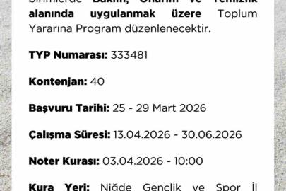 Niğde’de kamu kurumlarına 4 daimi, 110 geçici personel alımı yapılacak