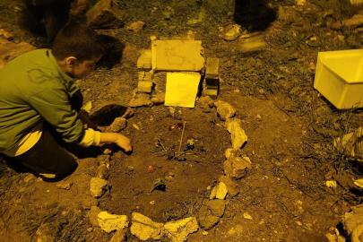 Nusaybin’de çocuklardan telef olan kediye anlamlı veda