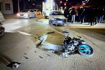 Otomobil ile motosiklet çarpıştı: 1 yaralı