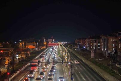 Polatlı’da bayram dönüşü oluşan trafik havadan görüntülendi