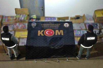 Polis piyasa değeri yaklaşık 27 milyon TL olan gümrük kaçağı sigara ele geçirdi