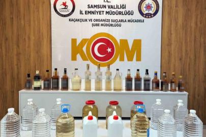 Samsun’da 90 litre sahte içki ve eti alkol ele geçirildi