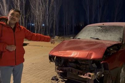 Sattığı otomobilin parasını beklerken, kazalı haliyle karşılaştı