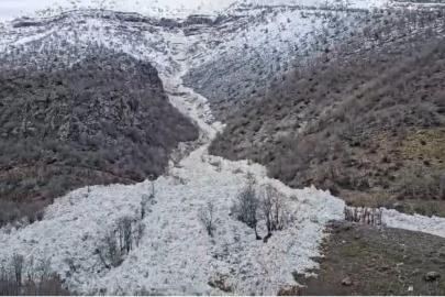 Şırnak’ta çığ düşme anı kameraya yansıdı