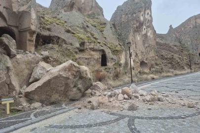Soğanlı Vadisi’nde kaya koptu bölgede güvenlik önlemleri artırıldı