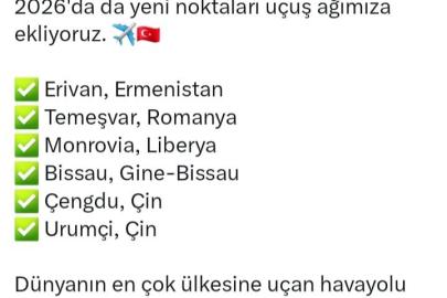 THY Genel Müdürü Bilal Ekşi 6 yeni rotayı duyurdu