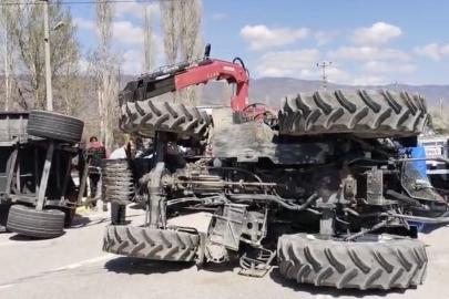 Tokat’ta gübre yüklü traktör devrildi