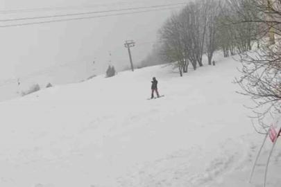 Uludağ’da Mart sonunda kar sürprizi