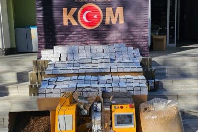 Uşak’ta çok sayıda kaçak makaron ve tütün ele geçirildi