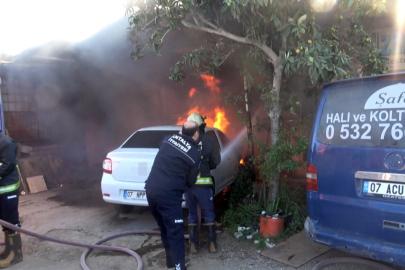 15 gün önce taşıdığı işyeri gözlerinin önünde küle döndü