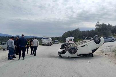 80 yaşındaki sürücü takla atan araçtan sağ çıktı