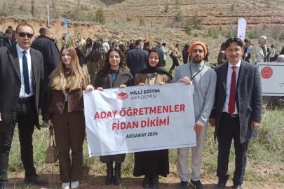 Aksaray’da aday öğretmenler fidanları toprakla buluşturdu