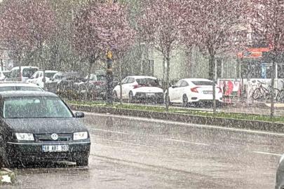 Aksaray’da Nisan ayında kar yağdı