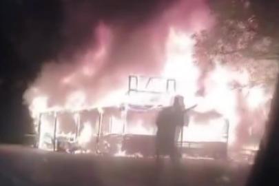 Amasya’da manav tezgahı alev topuna döndü