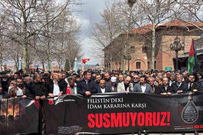 Ankara’da Filistinlilere yönelik idam kararı protesto edildi