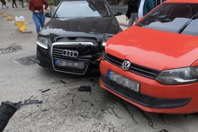 Ara sokaktaki kaza anı anbean kamerada