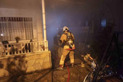 Arsuz’da evin bodrumunda yangın çıktı
