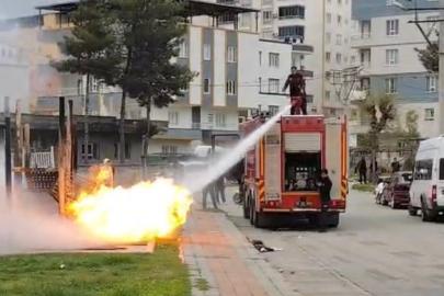 Batman’da çocuk parkında korkutan yangın