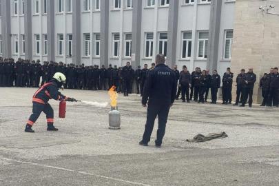 Bayburt POMEM’de yangın tatbikatı yapıldı