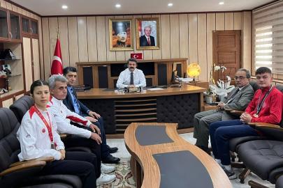 Besnili şampiyon sporculardan Kaymakam Aslan’a ziyaret