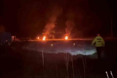 Bolu’da çiftçiler meyve ağaçlarını ateş yakarak koruyor