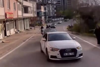Bursa’da düğün konvoyunda tehlikeli şov