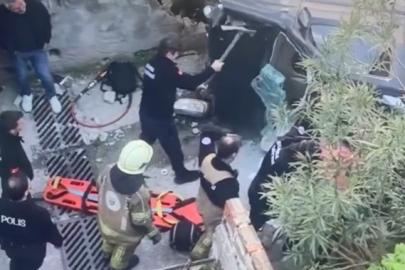 Bursa’da kaza yapan araç merdivenlerden yuvarlandı: 1 yaralı