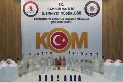 Canik’te sahte alkol ele geçirildi